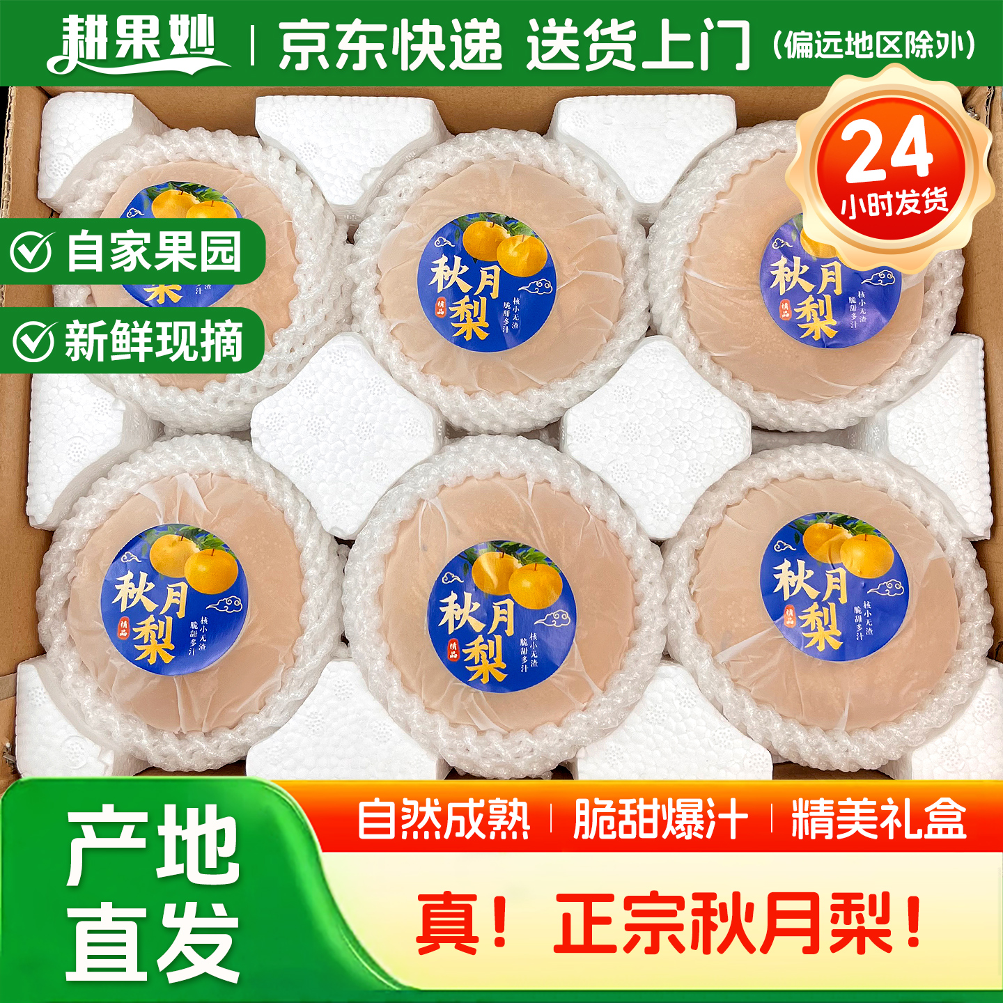 耕果妙新鲜秋月梨大果5/10斤礼盒