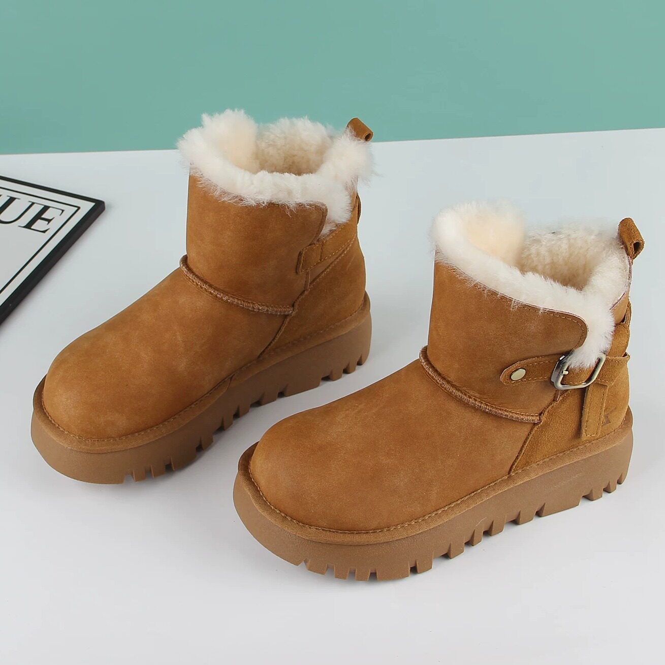 厚底皮毛一体防滑保暖雪地靴女冬