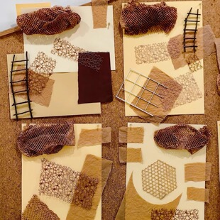 幼儿园秋天环创材料美拉德色系复古棕色手揉纸提花网主题墙纸合集