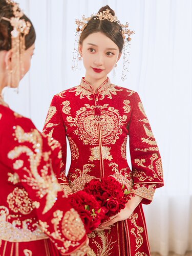 汉服结婚礼服新娘中国风价格 汉服结婚礼服新娘中国风图片 星期三