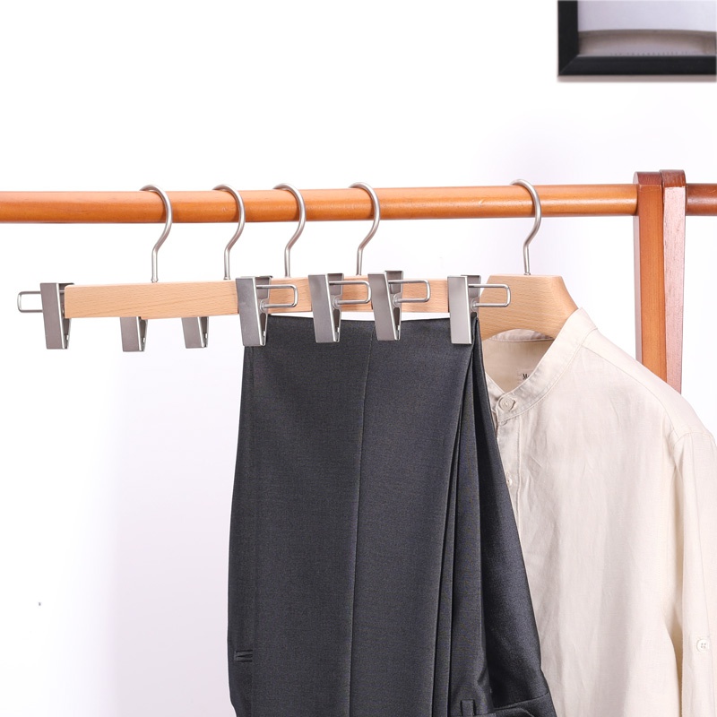 高档榉木实木衣架家用挂衣服架宽肩无痕防肩角木质木头卧室衣服撑