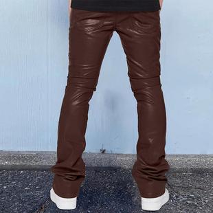 hop hip trousers flared faux leather mens street