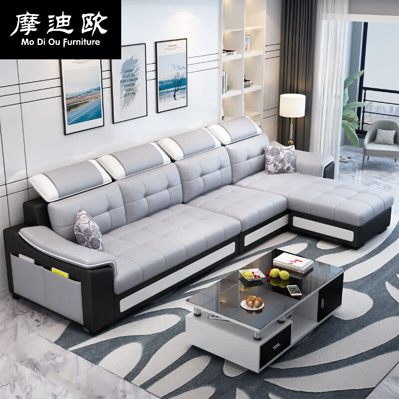 摩迪欧2023新款布艺沙发小户型客厅整装简约现代经济型出租房组合怎么看?