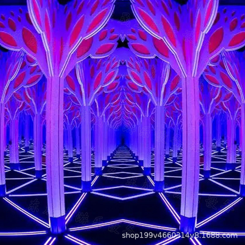 七彩灯光镜子迷宫  户外儿童互动游乐益智闯关互动游乐设备道具