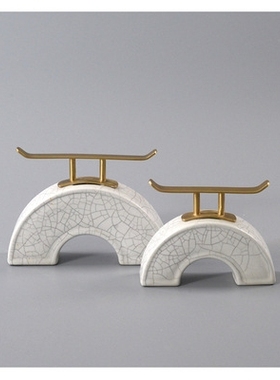 新中式现代简约复古陶瓷摆件创意家居电视柜软装工艺饰品玄关摆设