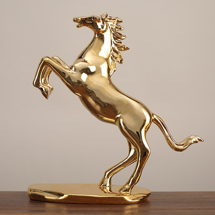 办公室高档轻奢桌面装饰书房书柜工艺品摆件搬迁马到成功开业礼品