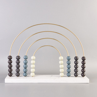 北欧风格 饰品ins现代摆设 半圆彩虹圈摆件样板房售楼处儿童房软装