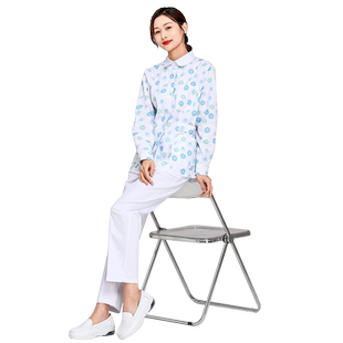 碎花护理工作服护士服短袖女夏季分体套装长袖养老院母婴月嫂口腔