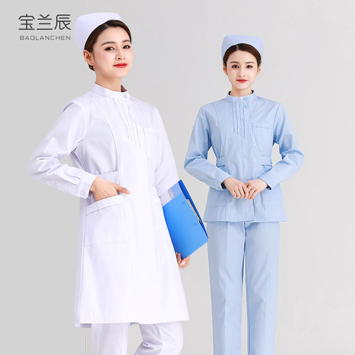 护士服长袖女薄分体套装左偏