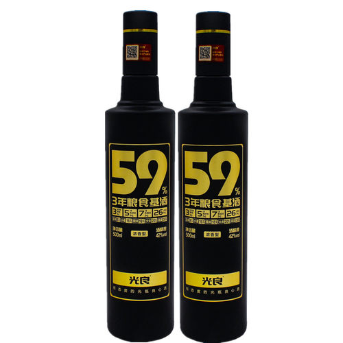 光良酒 光良39-59浓香型光瓶纯粮白酒500ml光瓶纯粮白酒