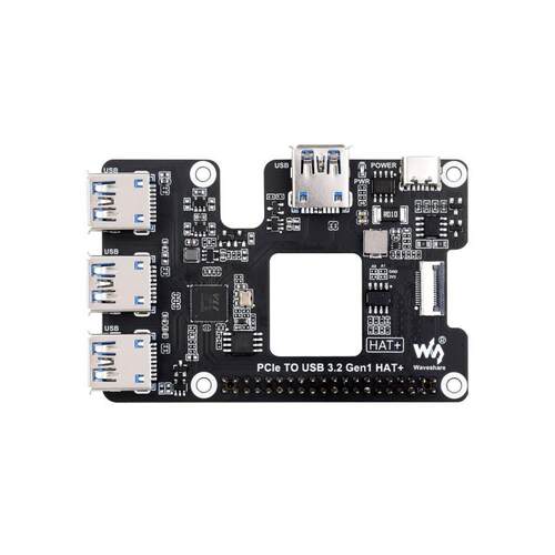 树莓派5代PCIe转USB3.2Gen1转接板RaspberryPi5USB扩展板