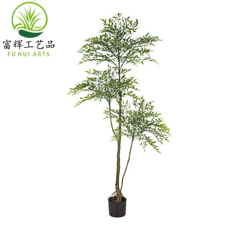 网红仿真红色绿色南天竹绿植盆栽仿真树假绿植花组合仿生摆件