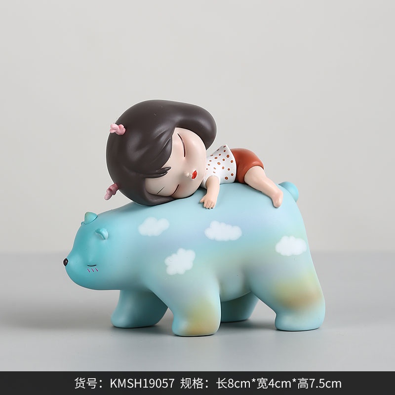 生日件《艺术品新-礼物摆童话》白夜少女绮梦创意可爱熊心装饰暖