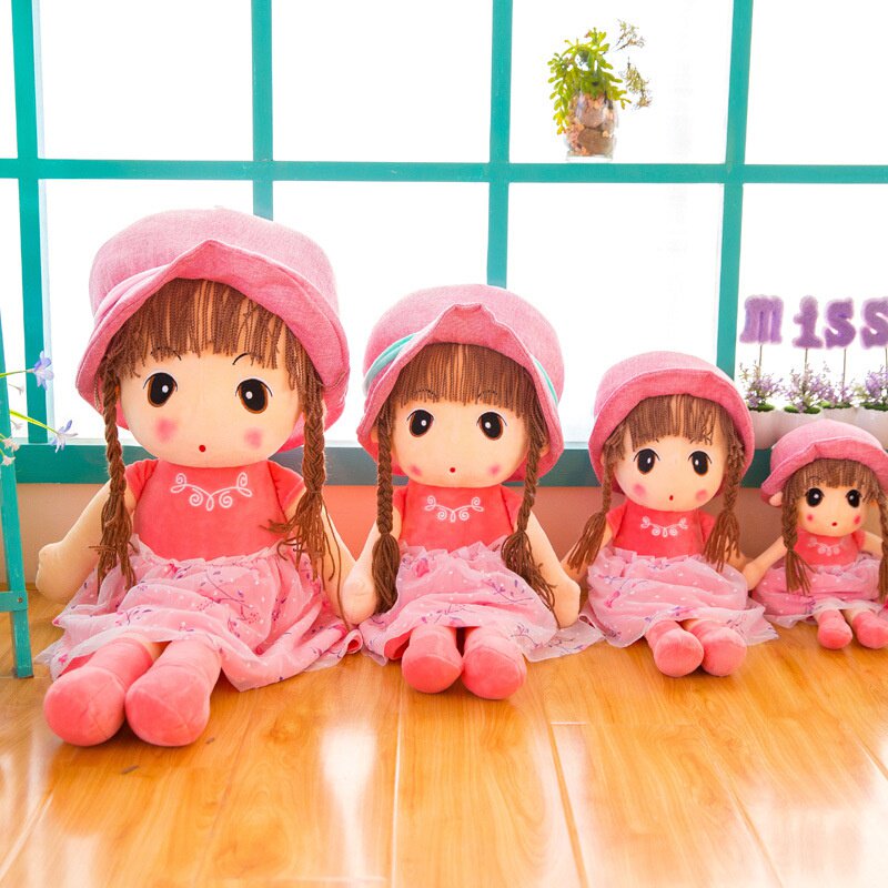 萌女孩布娃娃婴儿洋娃娃不掉毛的可咬女生睡觉抱可爱车载毛绒玩具