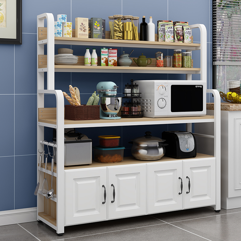 厨房置物架落地式切菜桌多层微波炉烤箱收纳架子家用多功能储物柜