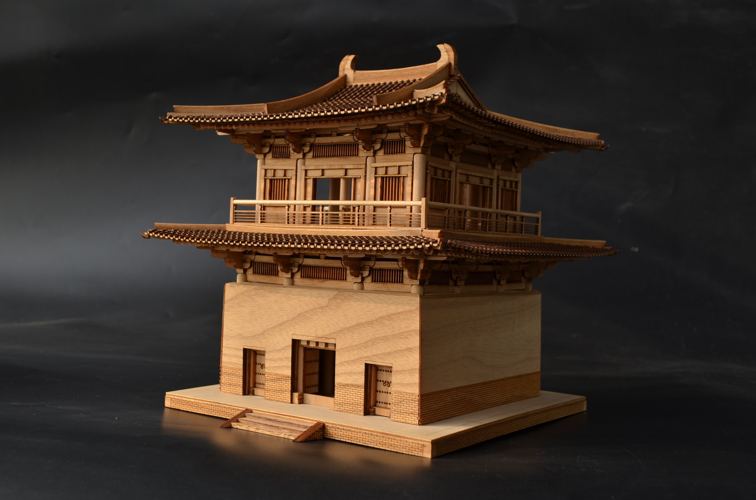 文化创意产品,diy拼装木制中国古建筑模型屋1/75唐代开元寺钟楼