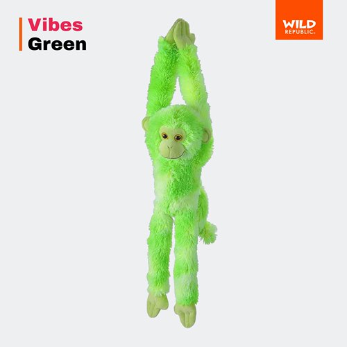 全球经典｜Vibes绿色猴毛绒动物正品进口玩偶wildrepublic