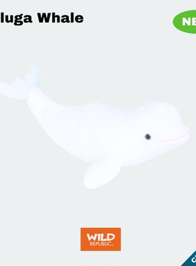 白鲸美国WildRepublic仿真mini毛绒玩具自然治愈陪伴玩偶礼物鲸鱼