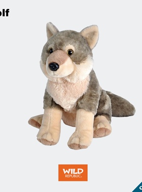 狼仿真毛绒美国WildRepublic正品玩偶自然治愈科普玩具