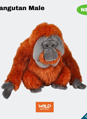 红毛猩猩仿真毛绒美国WildRepublic正品玩偶自然治愈科普玩具