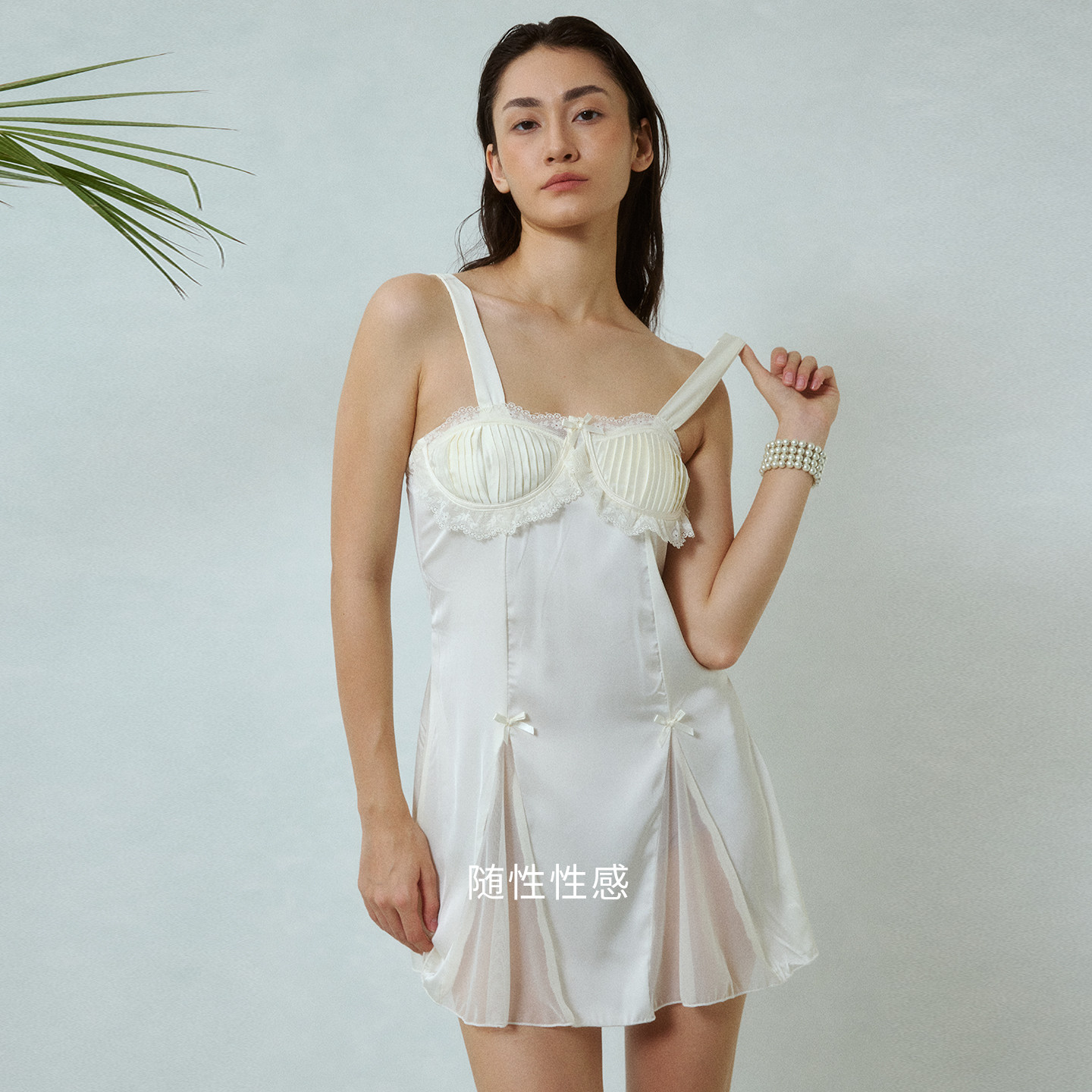 COUNANA法式高级感性感镂空吊带睡裙女纯欲带胸垫情调睡衣高级感