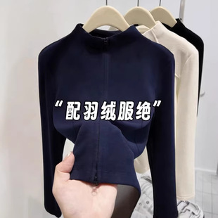 羽绒服内胆摇粒绒女内搭冲锋衣保暖抓绒加绒修身石墨烯小蛮腰外套