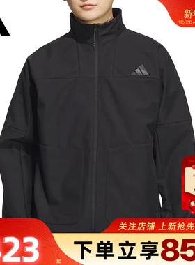 劲浪体育adidas阿迪达斯男子运动休闲夹克黑色立领防风外套KR8296