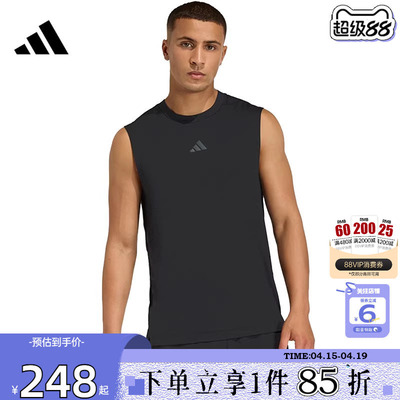 劲浪体育adidas阿迪达斯男子运动休闲无袖T恤KD0373