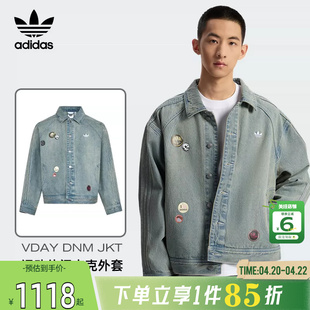 劲浪体育adidas阿迪达斯三叶草男子运动休闲夹克牛仔外套KT6363