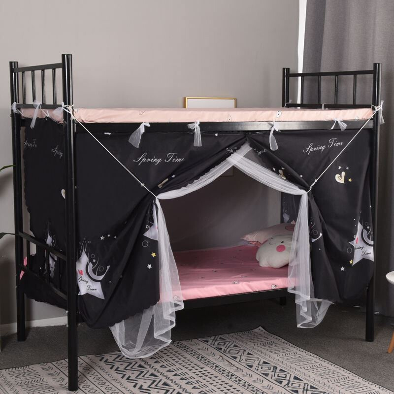 一体式床帘蚊帐学生宿舍单人男女遮光上铺窗帘上下铺布帘防尘寝室