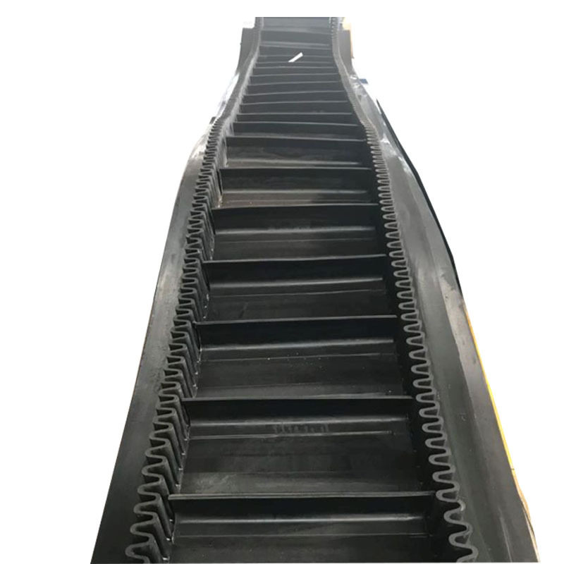 工厂专用波状挡边输送带防滑加厚大倾角输送带阻燃裙边传送带u.