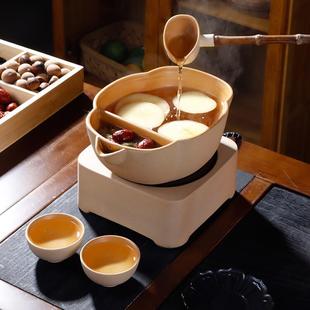 手工煮茶壶 古法围炉煮茶器粗陶煮茶罐煮茶碗分茶器电陶炉煮茶套装
