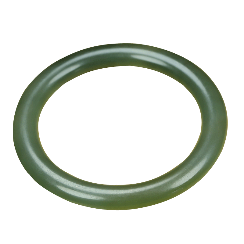 正宗天然新疆和田玉手镯加证书玉镯子扁镯玉石圆条镯 E54  54mm