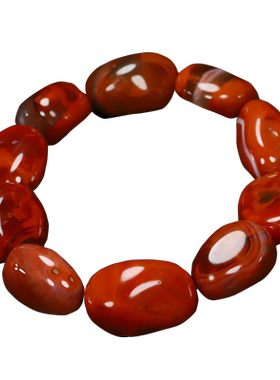 南红玛瑙火焰纹手串原矿天然凉山