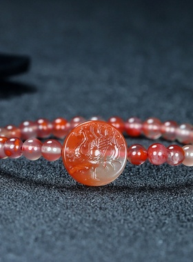 玉思缘男女南红玛瑙朱雀天然吊坠