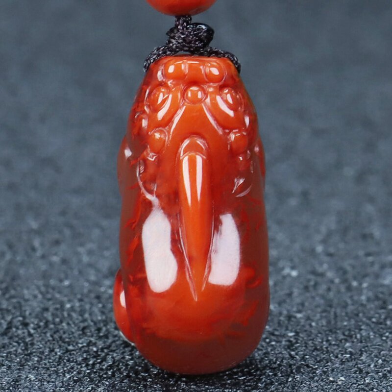 【原矿】天然四川凉山南红玛瑙原矿无胶貔貅吊坠挂件男女款235号