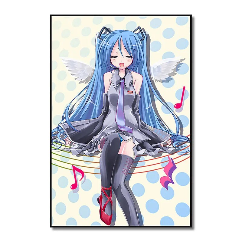 初音未来miku公主殿下diy数字油画二次元手工填色画客厅房间装饰