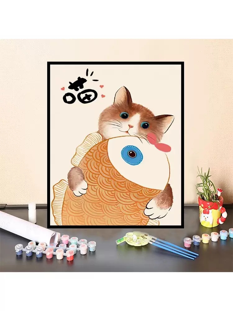 diy数字油画暖居花卉风景手绘定制减压优雅客厅简约现代装饰挂画图片
