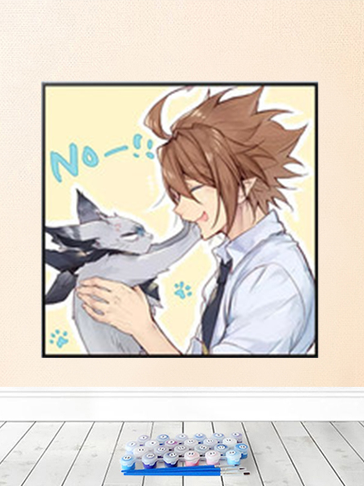 q版凹凸世界diy数字油画手绘填色手工礼物客厅卧室家居装饰油彩画