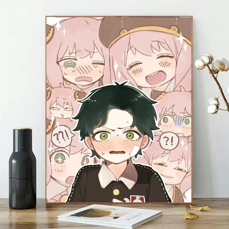 治愈系阿尼亚约尔动漫人物周边diy数字油画手绘填色画手工油彩画