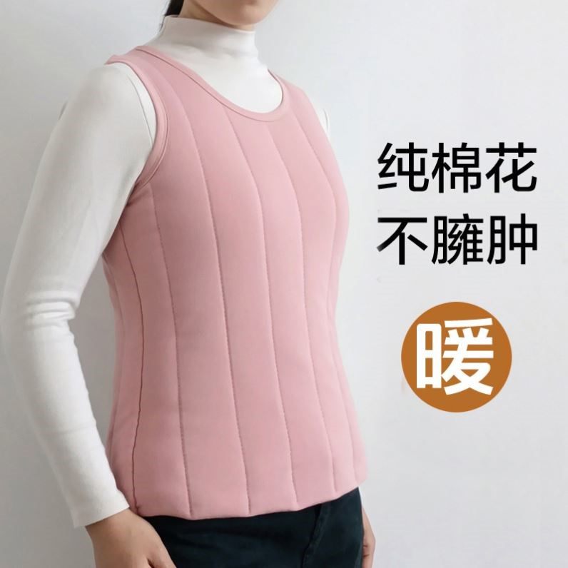 新棉花背心加厚女士马甲保暖内穿马夹秋冬弹力修身手工加棉花坎肩
