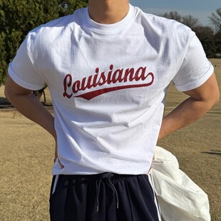 复古收袖 运动短袖 美式 夏季 口T恤肌肉圆领T恤健身训练衣服兄弟 男士