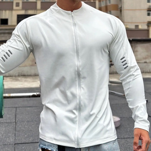 训练衣服 内里薄绒型男户外垂钓骑行运动美式 健身衣服男春秋季 开衫