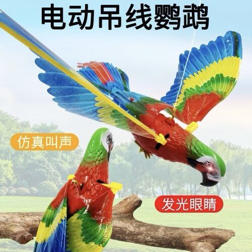 跨境跑江湖热卖电动玩具吊线飞鸟2538C电动老鹰鱼竿360度旋转