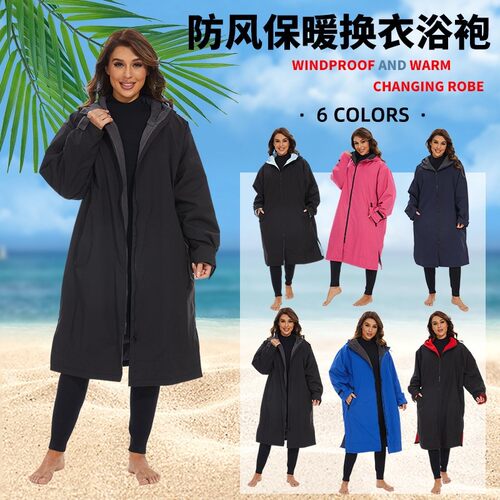 儿童成人游泳训练浴袍沙滩冲浪潜水斗篷户外防寒外套冬泳保暖浴巾