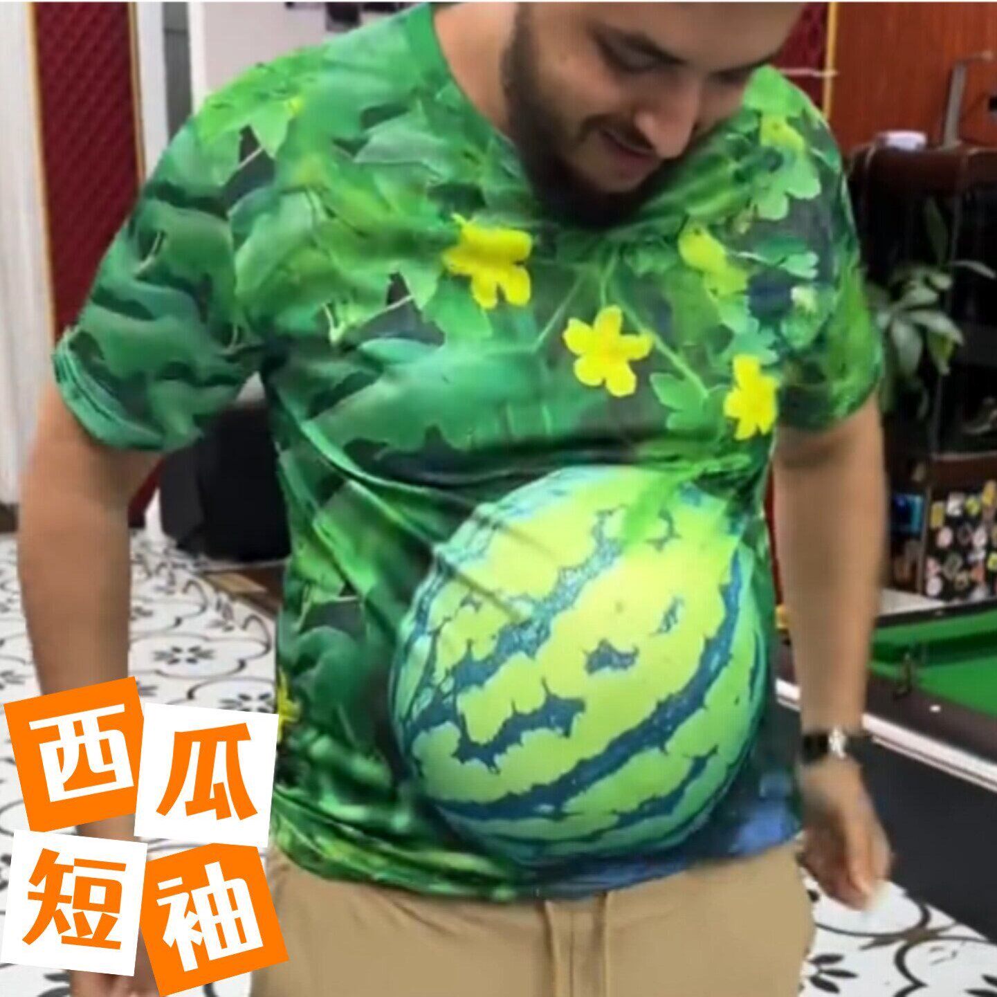 「【西瓜小王子】搞怪西瓜短袖清凉系列印花T恤特色卖西瓜精神小