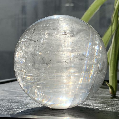 方解石冰洲石球彩虹水晶球摆件
