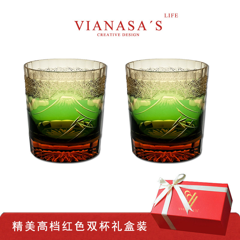 Vianasa's富士山江户切子水晶杯