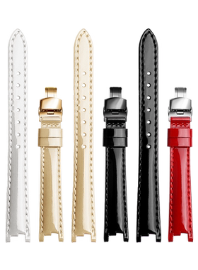 适配天梭1853真皮手表带弗拉明戈Trend系列T094凹口女装皮带 12mm