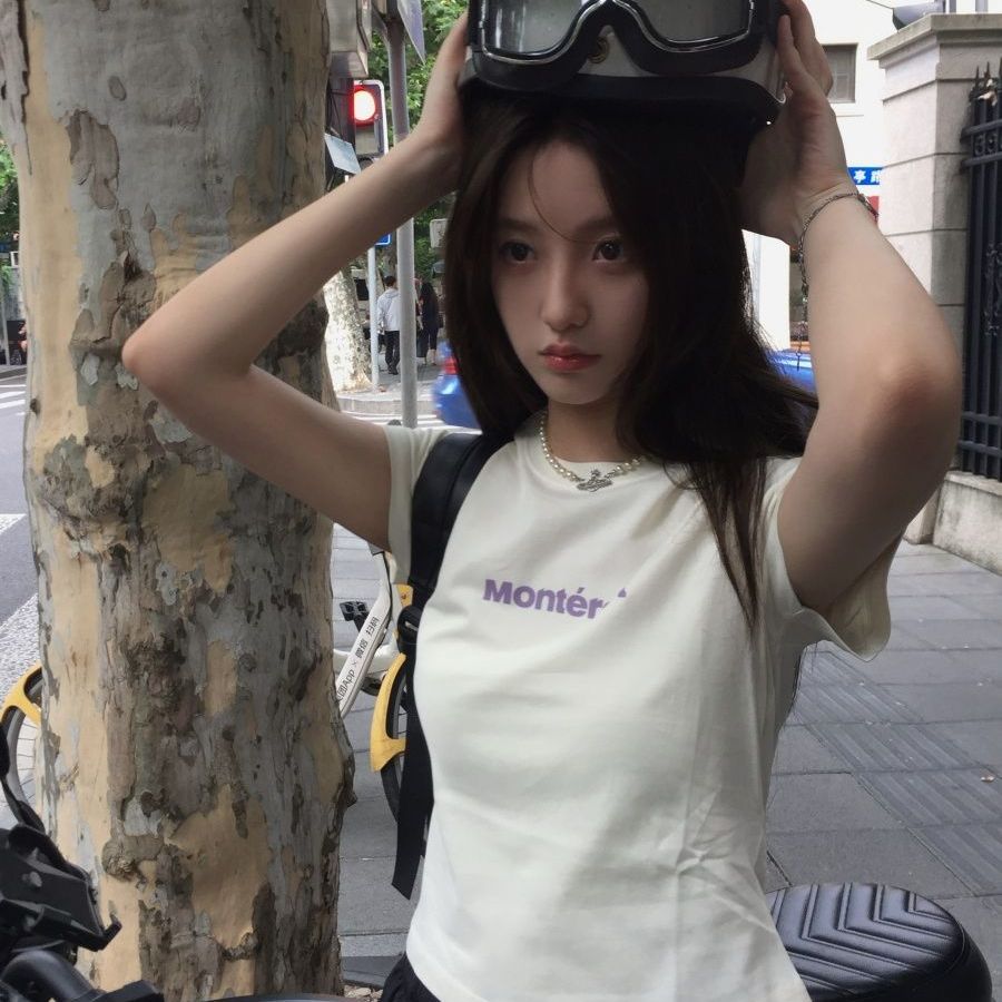 PPHOME美式复古字母印花简约短袖t恤女夏季新款宽松显瘦百搭上衣